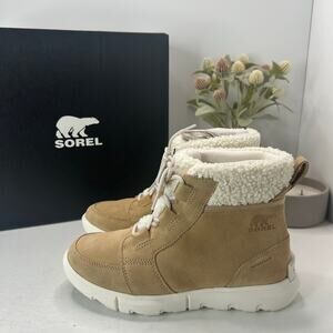 Sorel Explorer Next Carnival 100g Waterproof Boot Canoe/Sea Salt Women 7 NWB